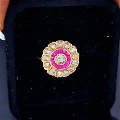 Vintage Ruby Unisex Stone & Diamond Ring 13 Diamonds 1.53 Carat T.W.
